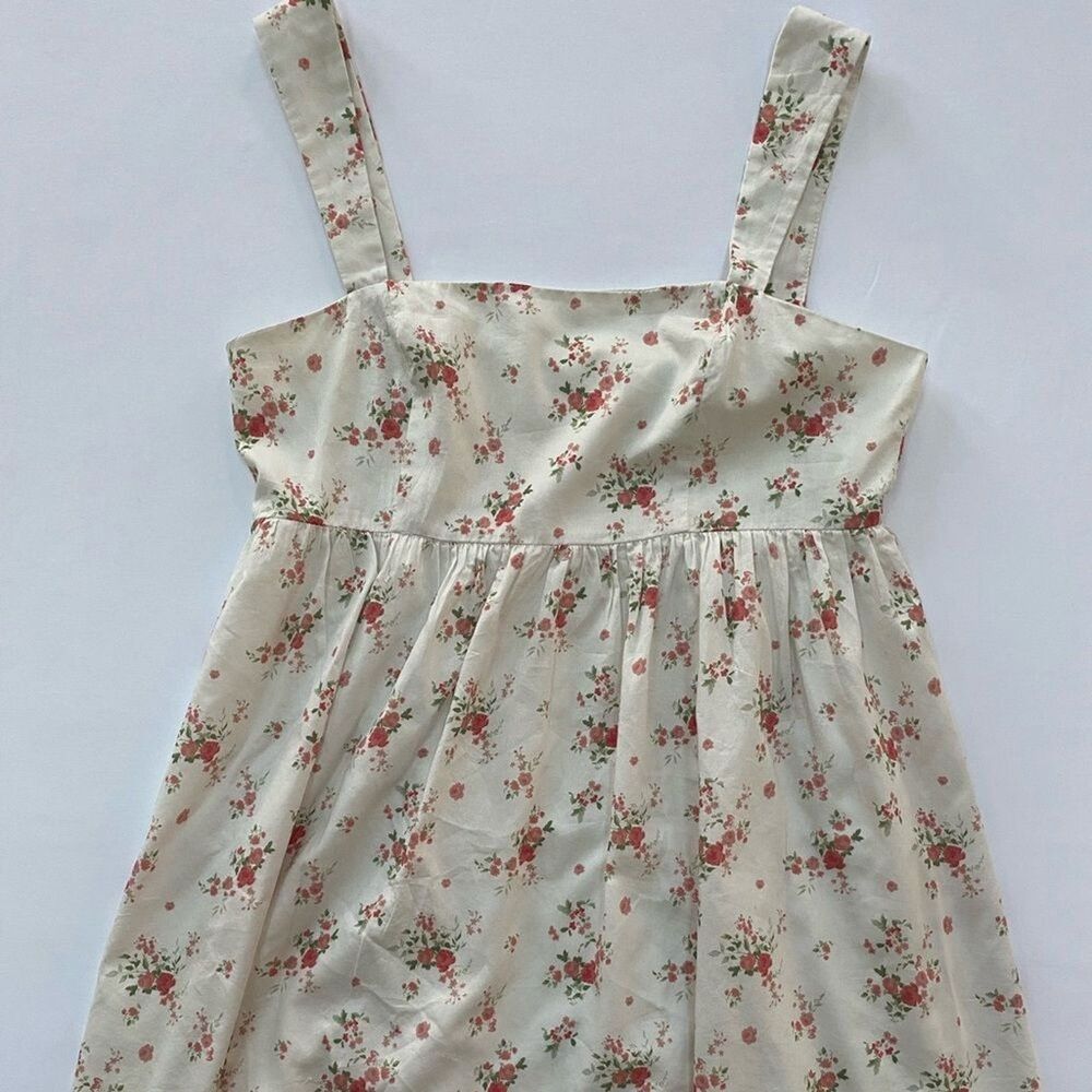 Altar'd State Cream & Red Floral Cottagecore Mini Dress - Size XL